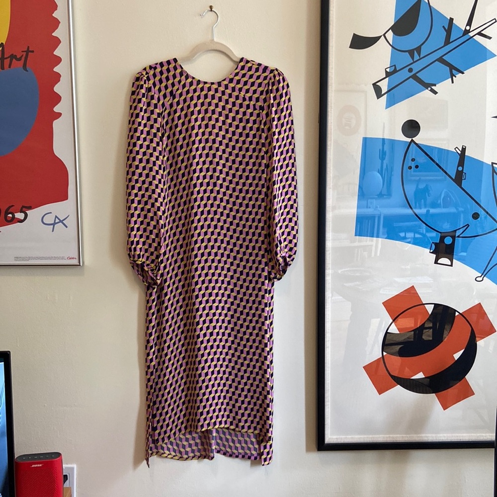 Baum und Pferdgarten Geometric Checkered Dress